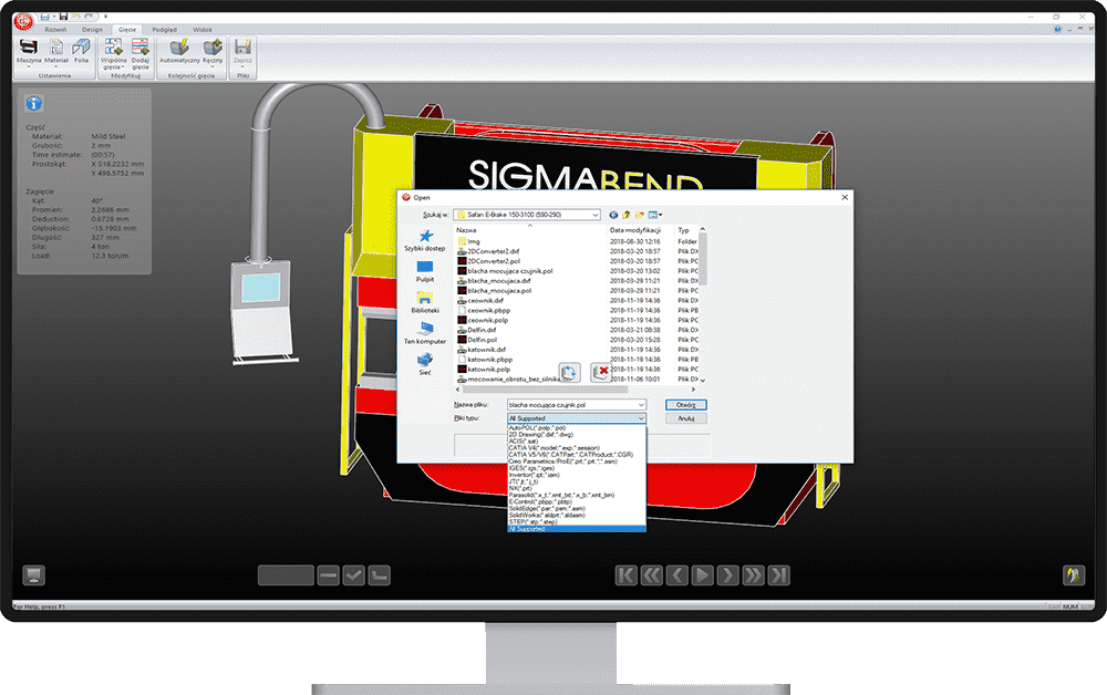 Pełna integracja CAD - SigmaBEND